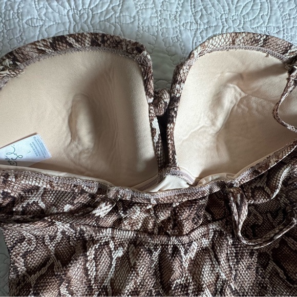 Kona Sol Brown Snake Print One Piece Swimsuit - Picture 4 of 5